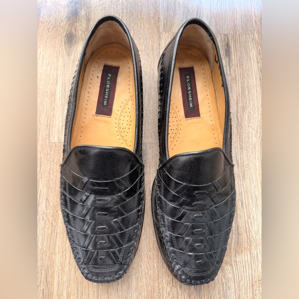 Florsheim Black Textured Men's Slip-Ons
